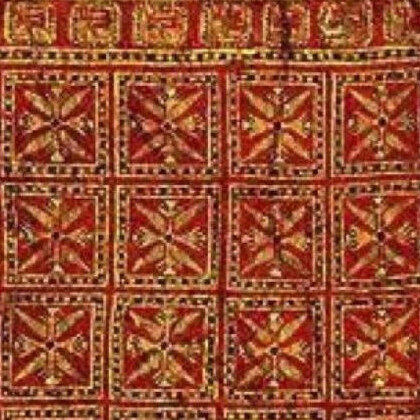 Centre field of the original Pazyryk carpet: four-rayed lotus-star squares