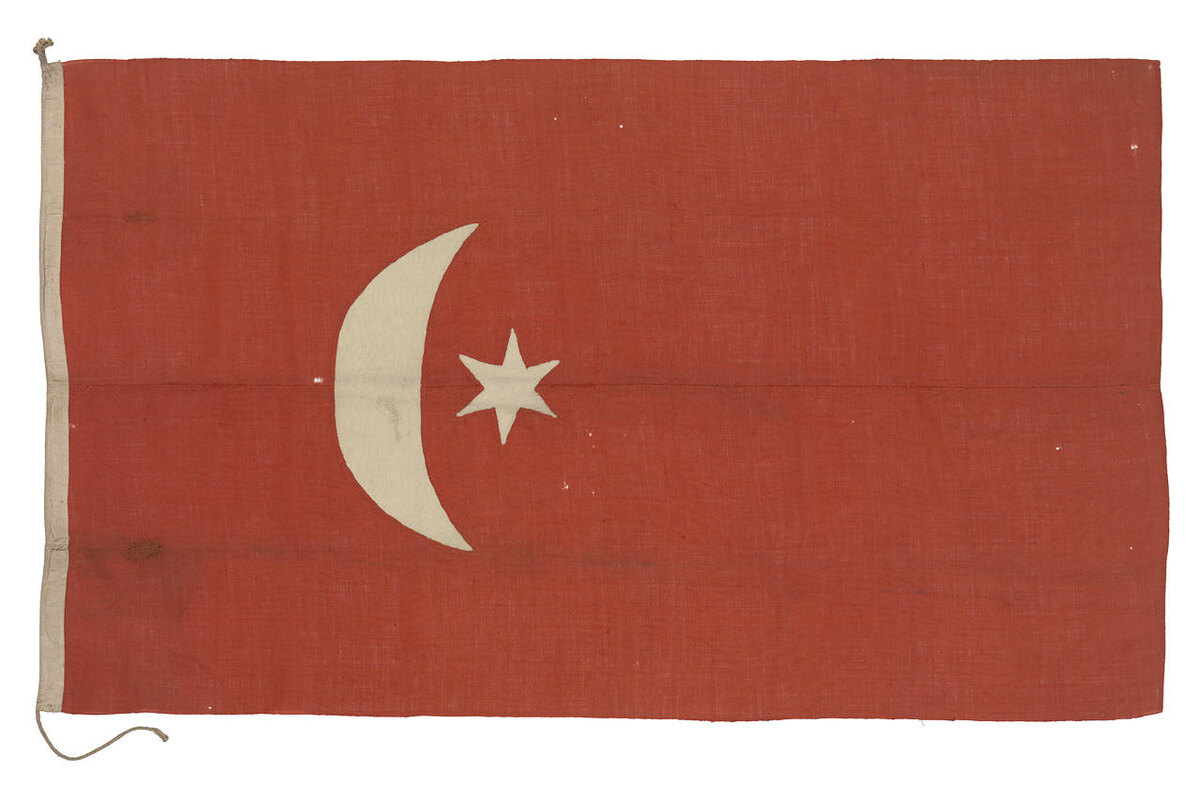 Ottoman red ensign with white crescent and star